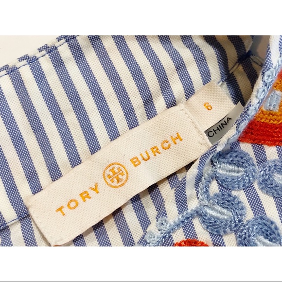 Tory Burch Blue and White Meg Tank Top - Picture 7 of 9